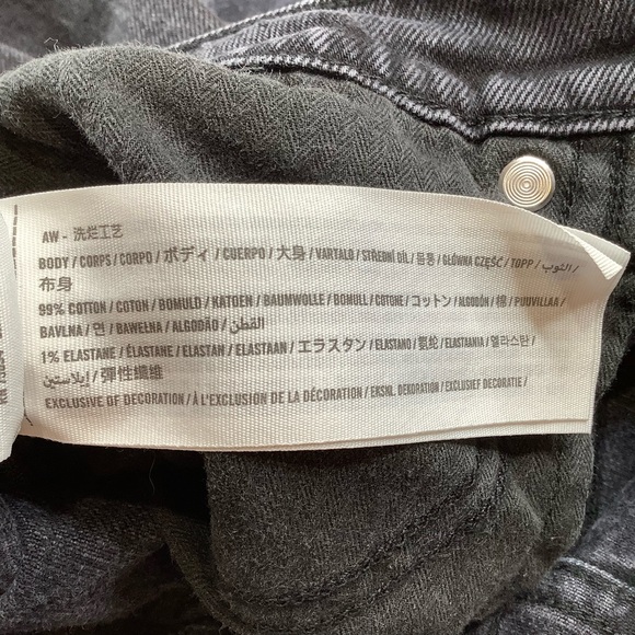 A&F Mom High Rise 28 Regular Destroyed Washed Black - Picture 6 of 7